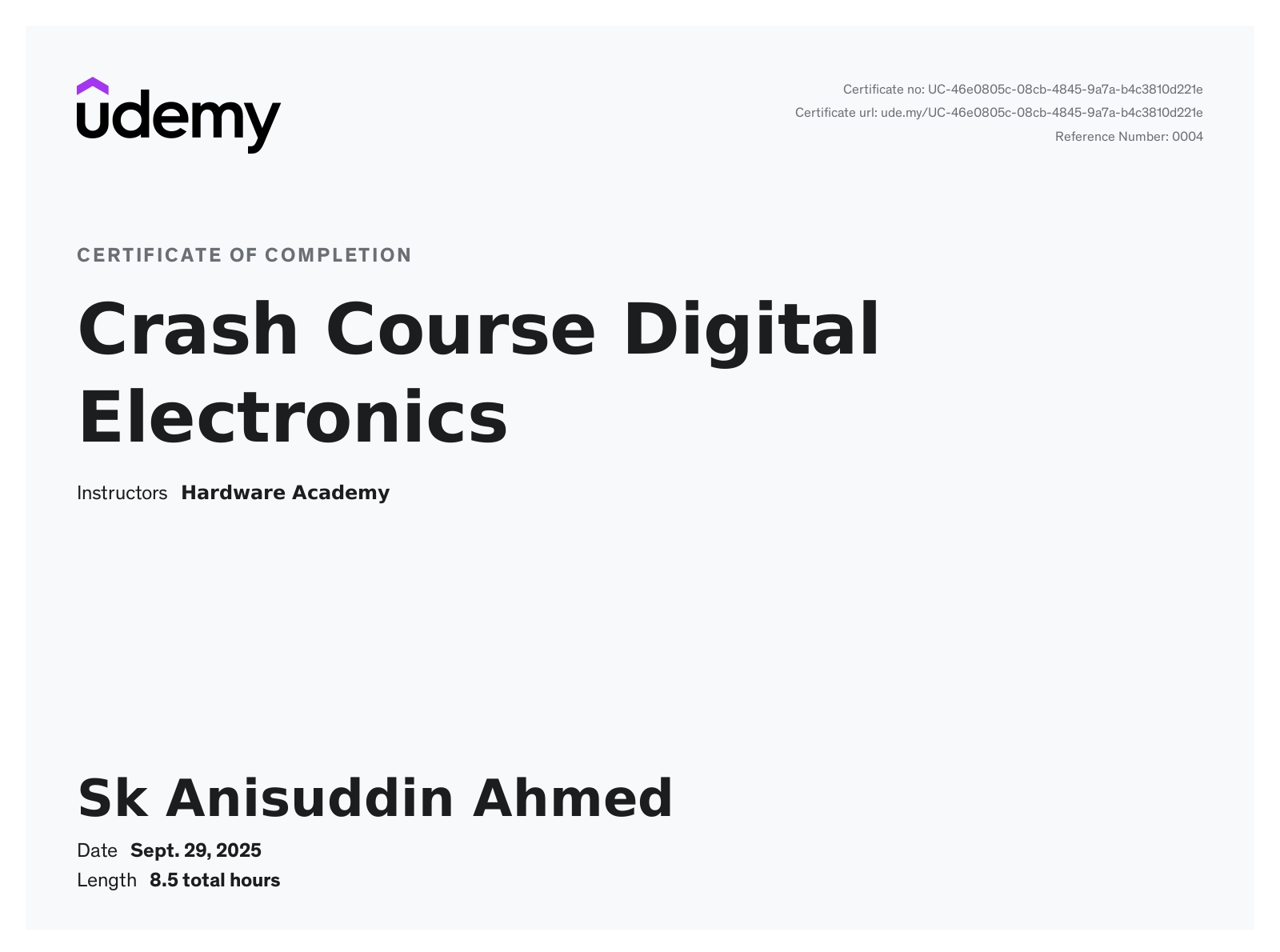 Crash Course Digital Electronics