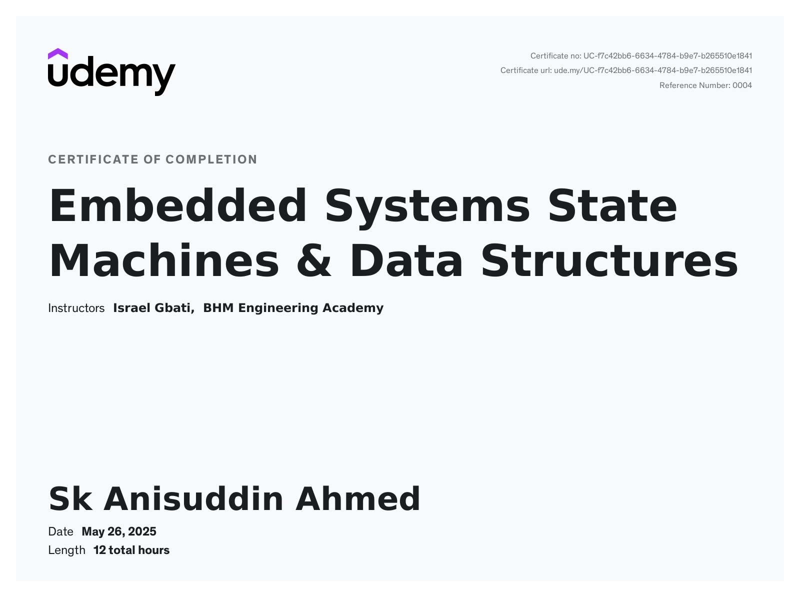 Embedded Systems State Machines & Data Structures